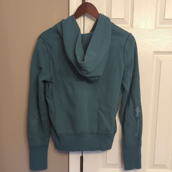 American Eagle Outfitters Blue Half-Zip Hoodie Soft Grudge Streetwear - Picture 4 of 9